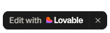What the Edit with Lovable badge looks like on a published site.